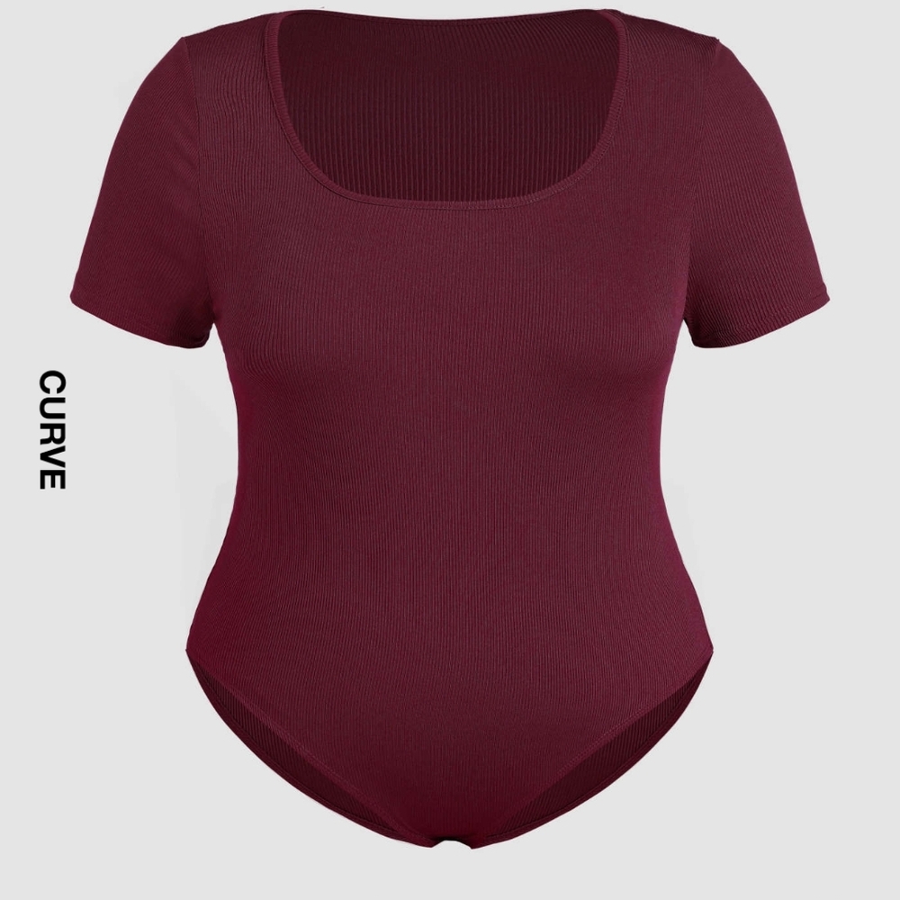 Cider Red Fitted Short Sleeve Bodysuit